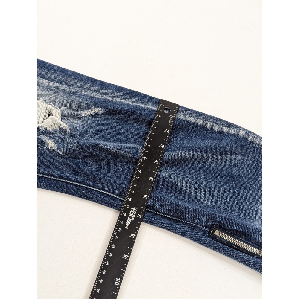 MacKeen Blue Jeans Pain Splatter Distressed Skinny Stretch‎ SZ 42x32 Zip Ankle - Picture 8 of 9